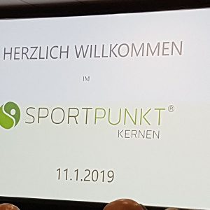 Bilder SPORTPUNKT Kernen Eröffnung - Beratungsprojekt Flowcon Willkommenstafel